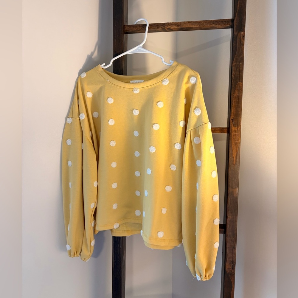Blu Pepper Yellow Polka Dot Sweatshirt - Picture 2 of 2